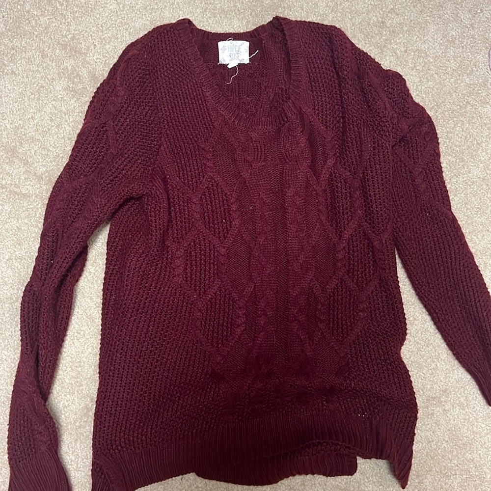 Maroon Sweater, women’s size large fits like a medium